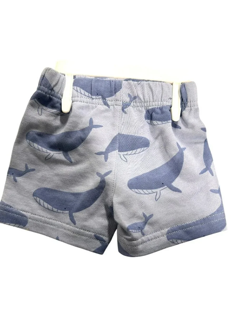 Baby Boys 2-Piece Navy Top & Whale-Print Shorts Set Size 3M New
